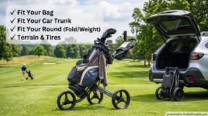 Golf Push Cart Buying Checklist Fit Your Bag, Car and Round